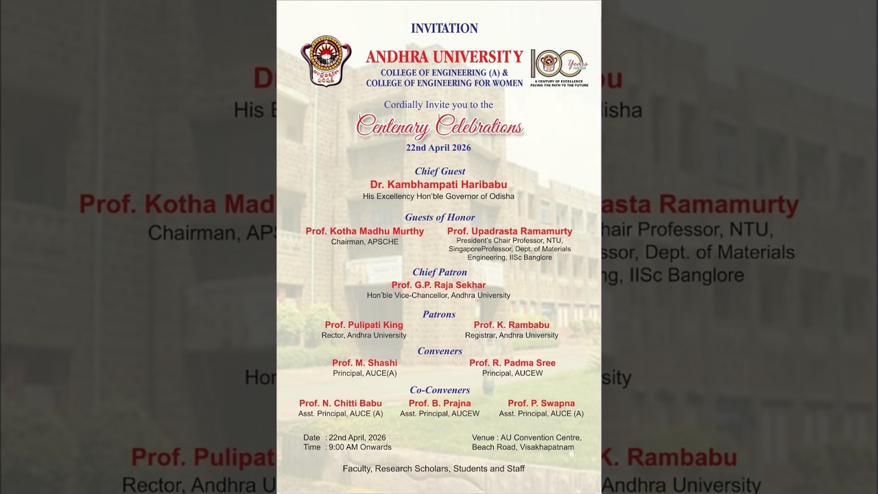 Centenary Celebrations of College of Engineering (A) & College of Engineering for Women