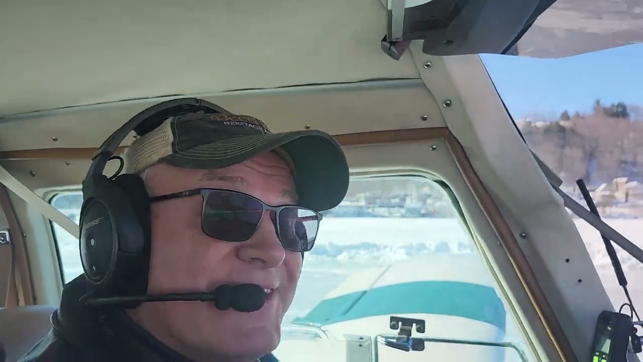 Landing at Alton Bay ice runway