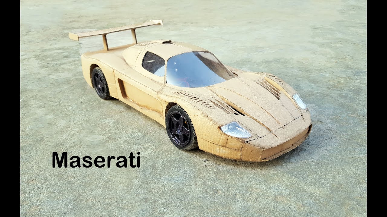 WOW! How to make a MASERATI MC 12 out of cardboard|| Electric RC Maserati toy car
