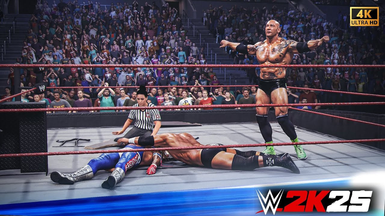 WWE 2K25 – Epic No Mercy Match: Triple H vs Batista vs Rey Mysterio!