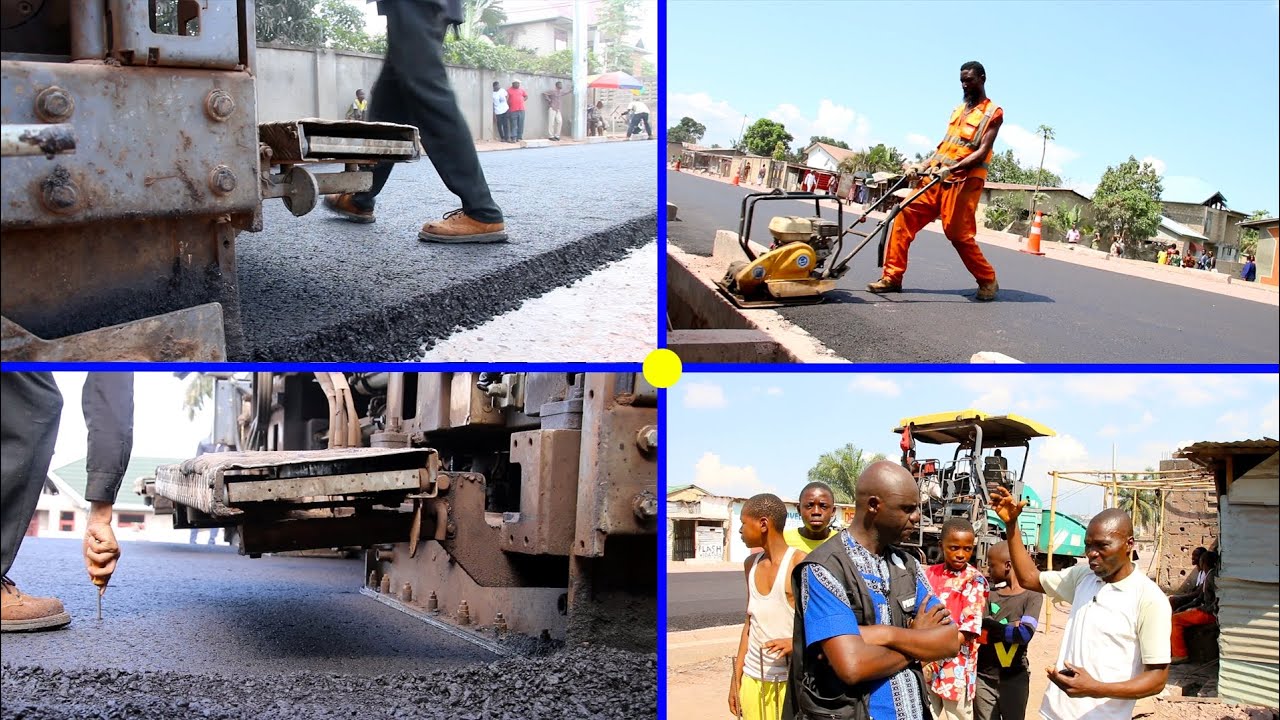 💯% TRAVAUX NZOLANA N° 26 : DÉBUT DE L' ASPHALTAGE ( ENROBÉ ) DE LA ROUTE KINSHASA VERS VERKYS - UPN