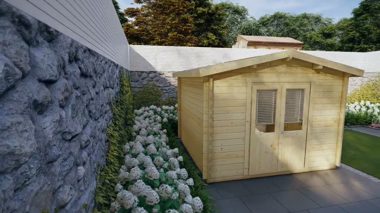Caseta de jardín Nora B NZ / 9m² / 3x3m / 44mm