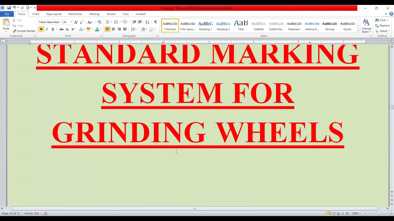Standard Marking System of Grinding Wheel