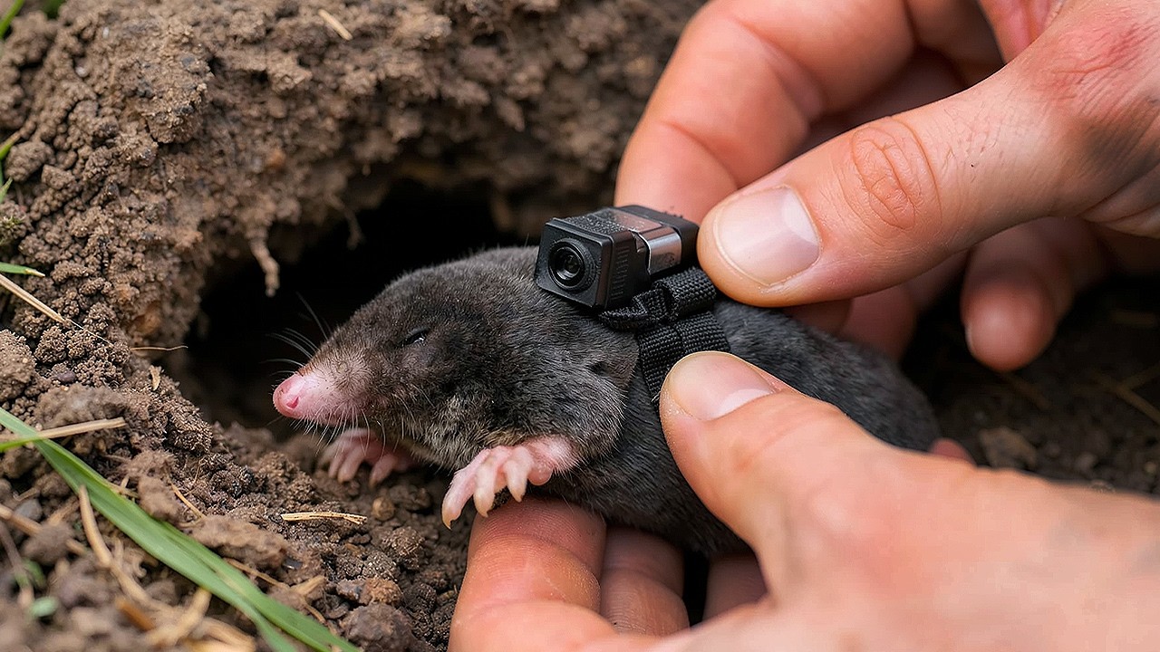 I Attached a Tiny Camera to a Mole 🕳️📷 Watch Its Secret Tunnel Journey Underground | ASMR Wildlife