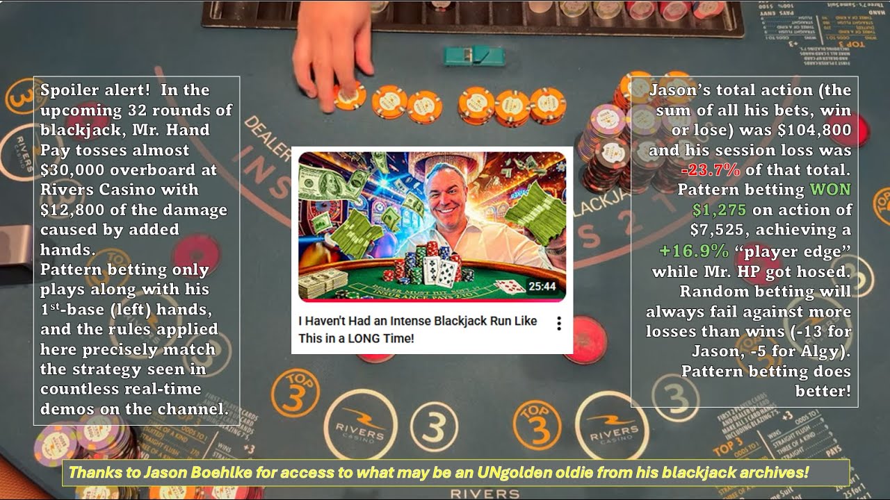 Mr HP gets dunked in Rivers Casino by a killer house edge while pattern betting stays green and dry!