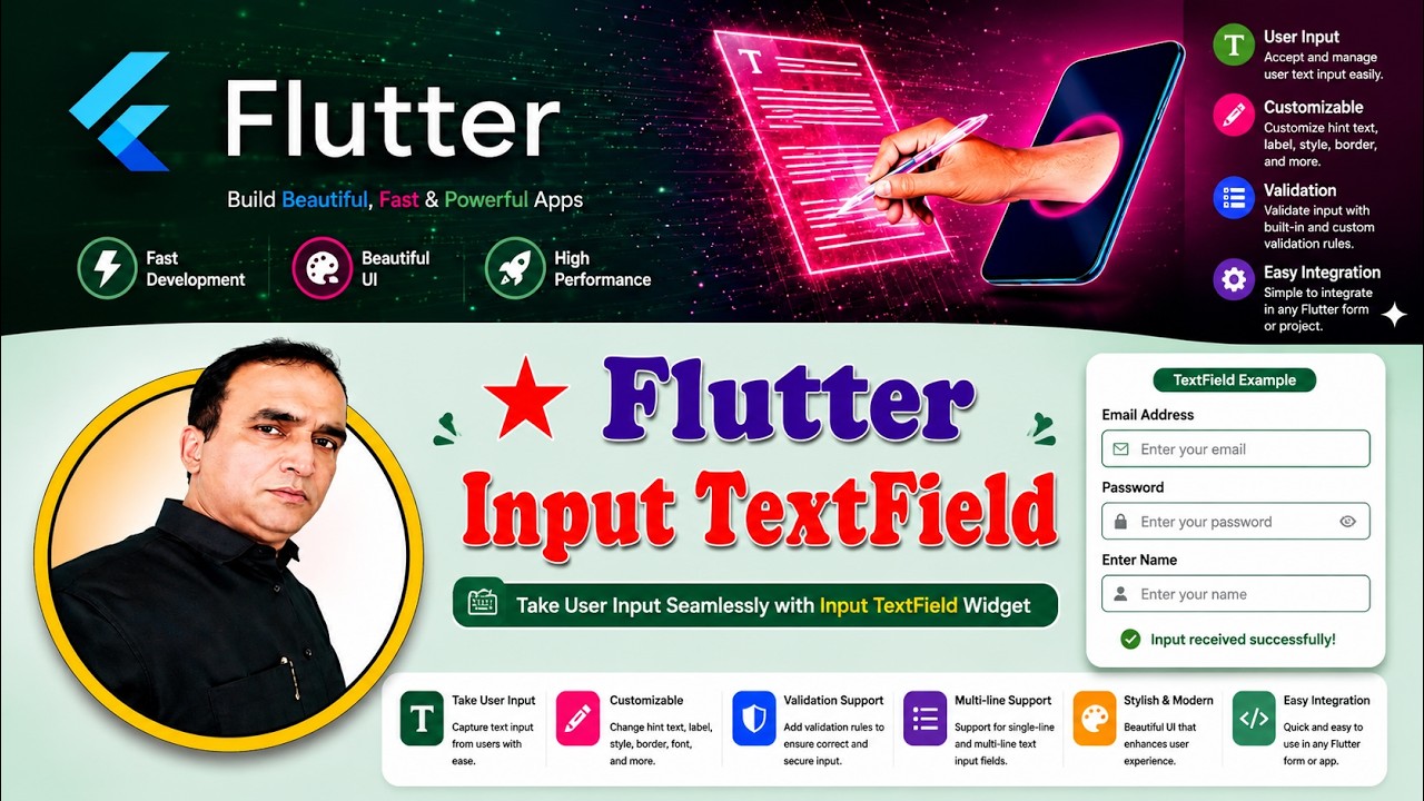 Учебное пособие по виджету TextField для ввода текста в Flutter | Учебное пособие Flutter #38