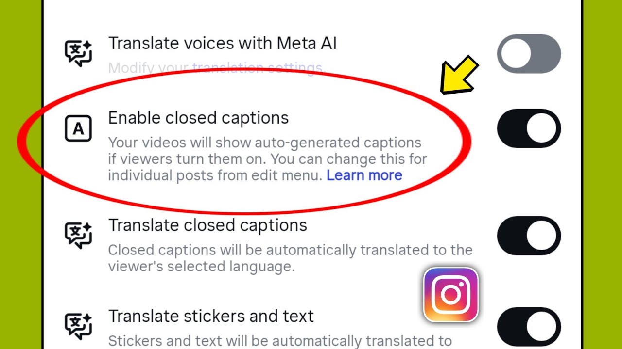 Enable closed captions kya hota hai | Instagram enable closed captions