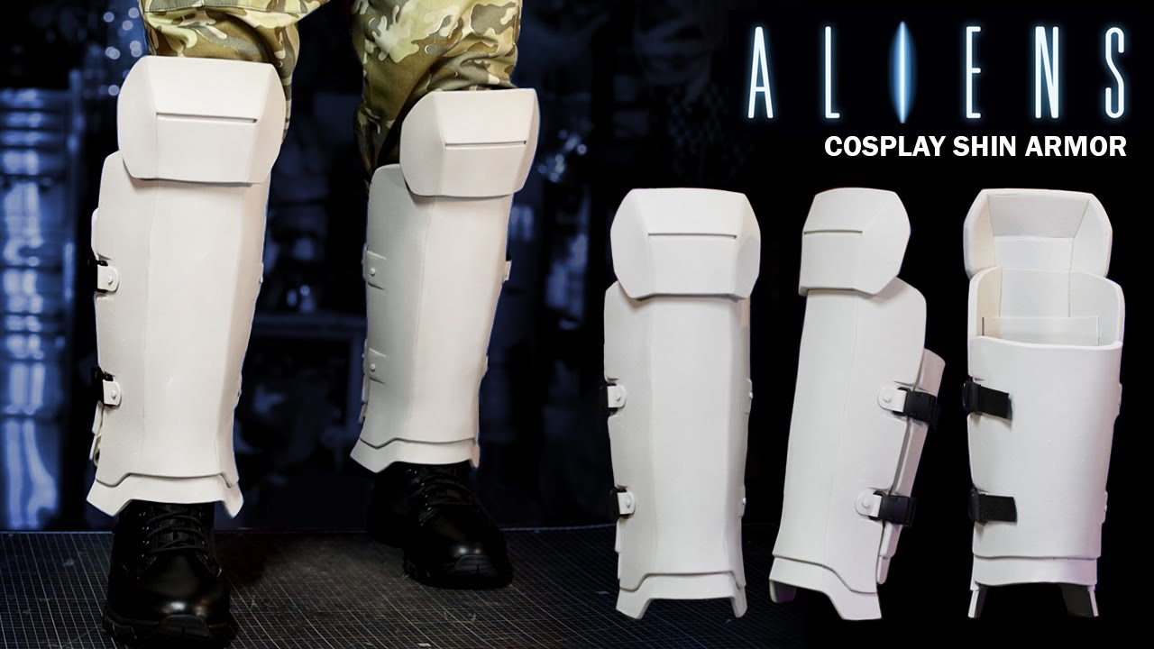 How to Make Cosplay Shin Armor - Free Templates - Superhero Foam Leg Armor Aliens Colonial Marines