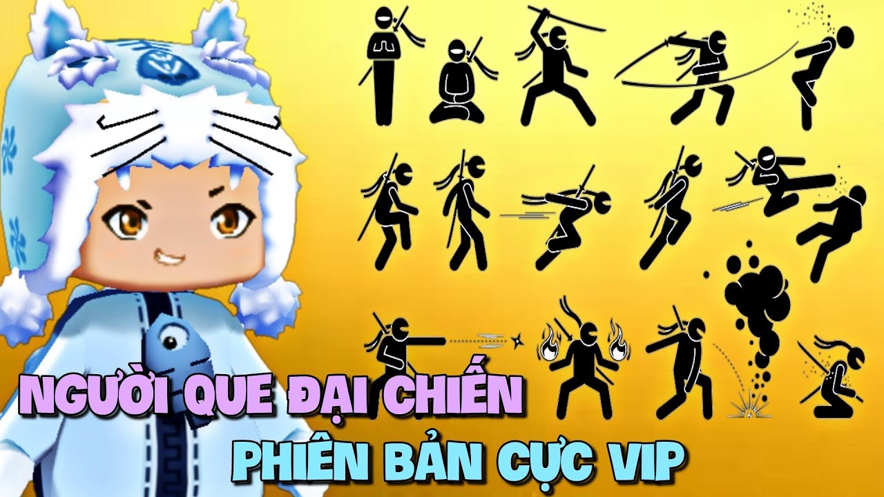 Meowpeo dùng kế sách lừa Team bạn trong Map Người Que Đại Chiến phiên bản Vip Mini World