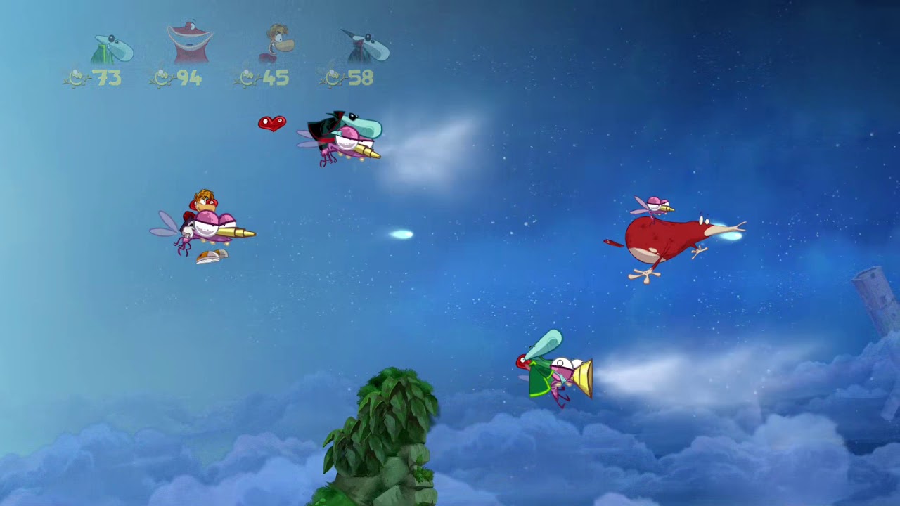 Rayman Origins (4 Players) #8 Jibberish Jungle: Hi-Ho Moskito!