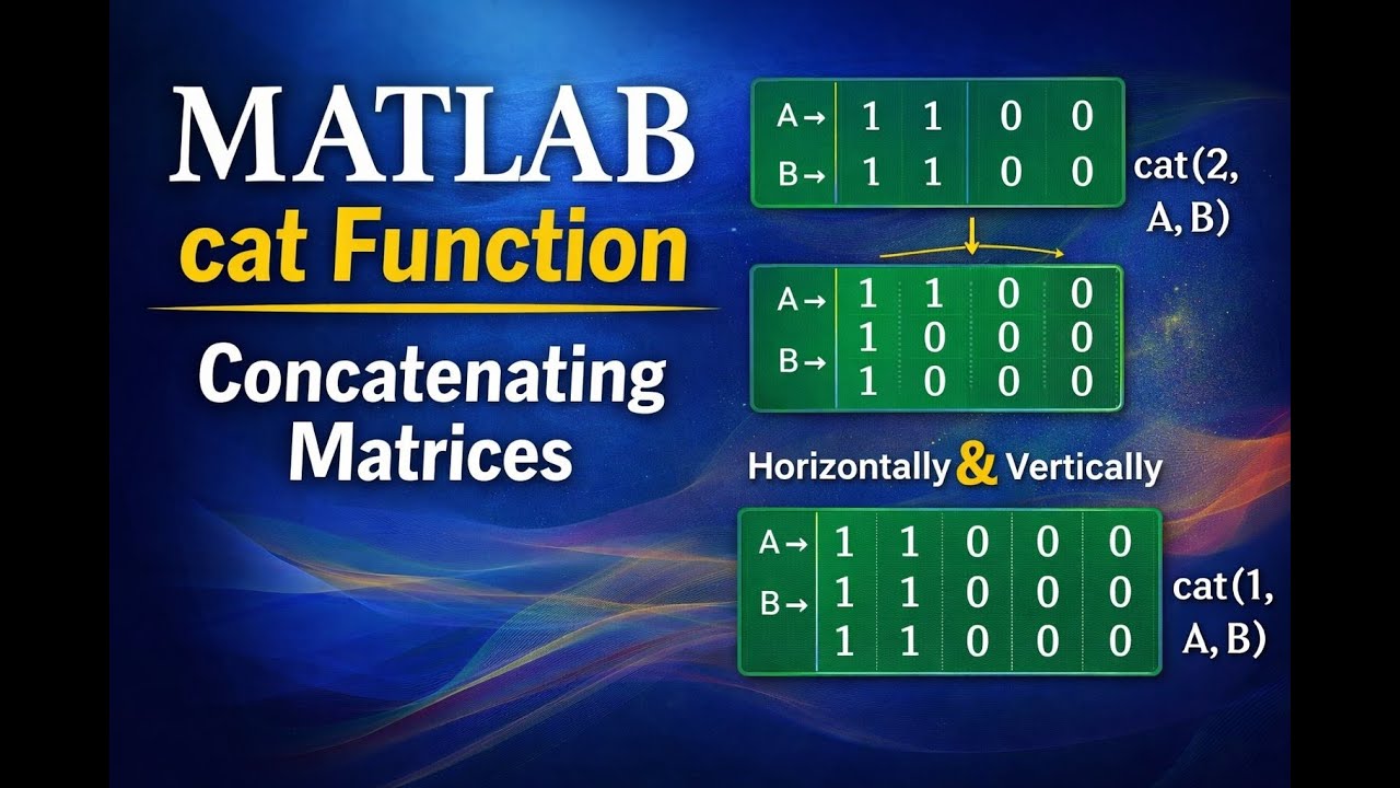 MATLAB cat Function Explained | Concatenating Matrices Horizontally & Vertically
