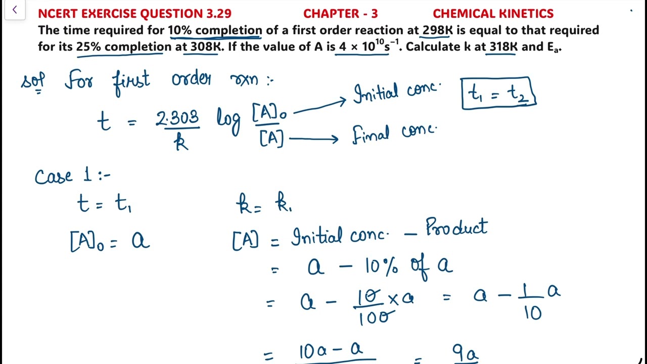 The time required for 10% completion of a first order reaction at 298K is equal to that required…