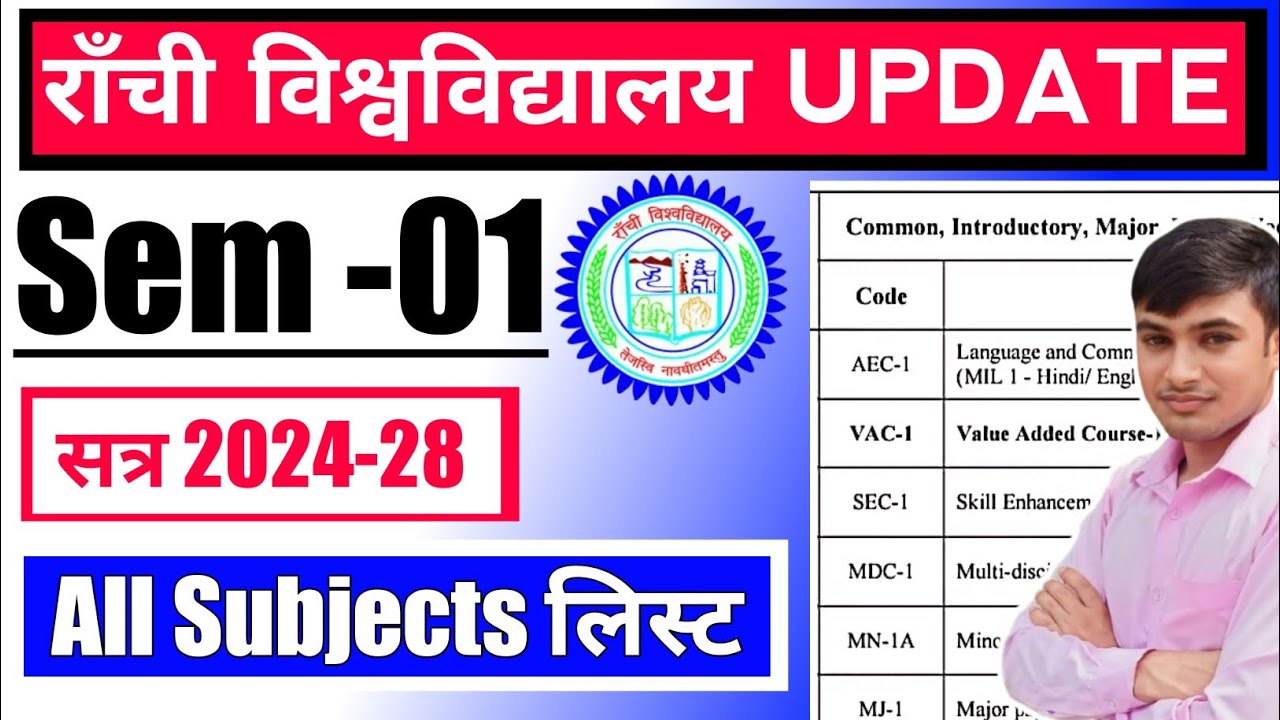 #Ranchi University semester 1 syllabus #semester 1 Ranchi University session 2024-28 #gyansagar 