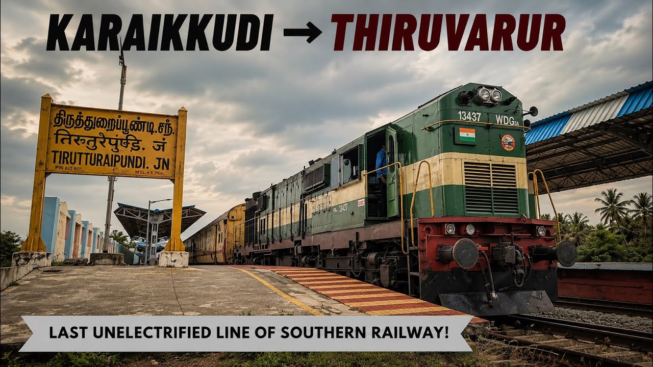 Karaikkudi to Thiruvarur Journey via Pattukottai || Diesel Locomotive || Indian Railways!