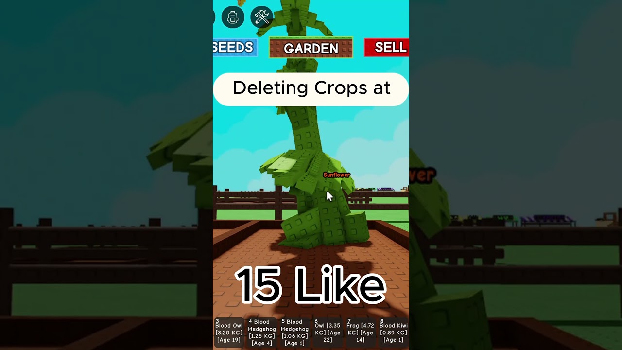 Deleting crops at... #roblox #growagarden #rblx