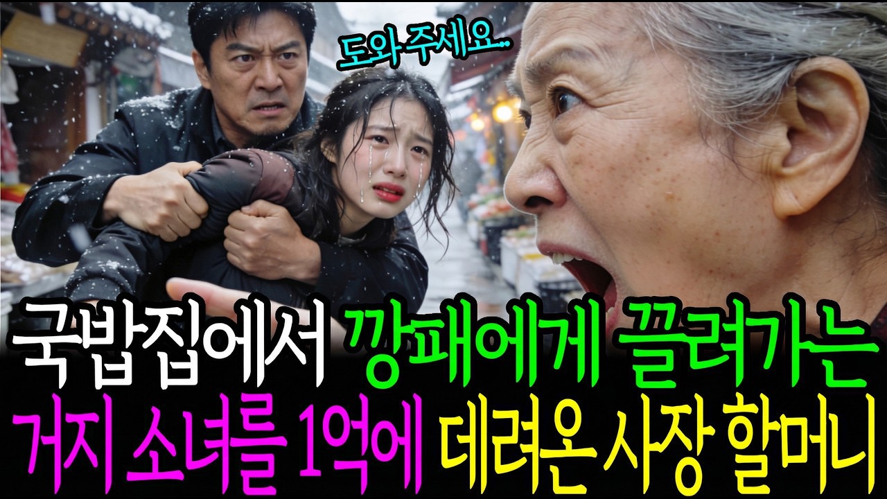 국밥집에서 깡패에게 끌려가는 거지 소녀를 1억에 데려온 사장 할머니