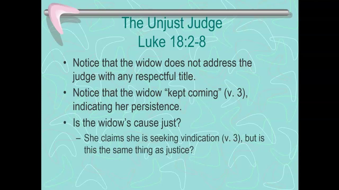 Parable of the Widow and the Unjust Judge Luke 18:2-5