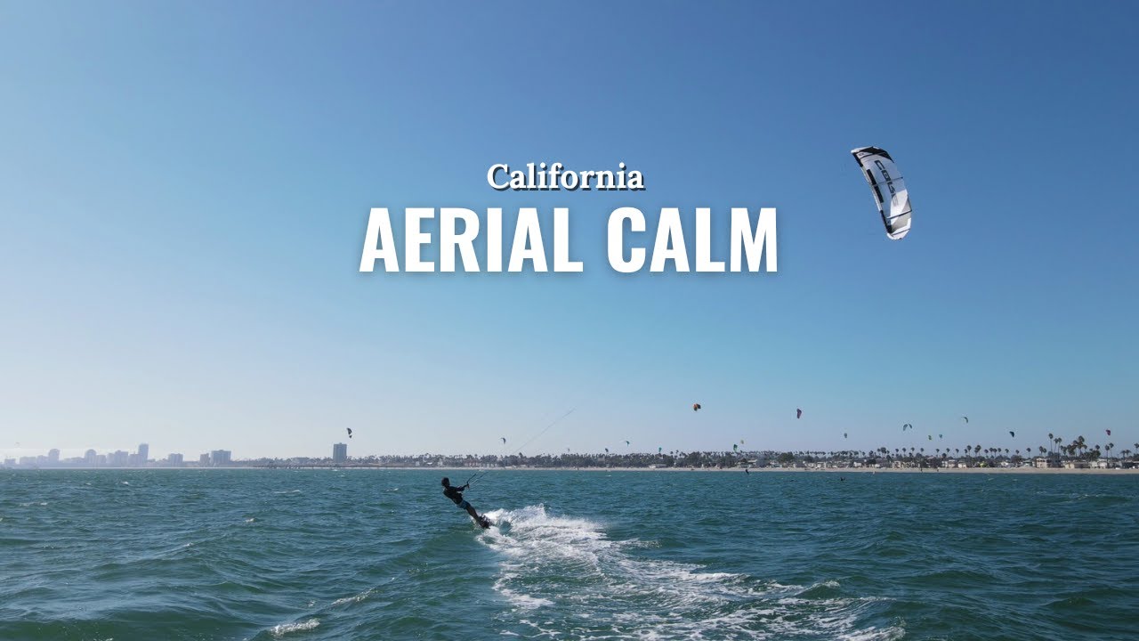 Belmont Shores, Long Beach | Aerial Calm Foiling & Kiteboarding