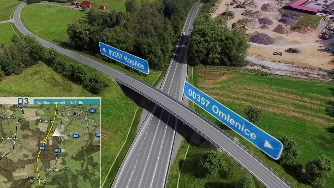 ŘSD ČR - Dálnice D3 Třebonín - Kaplice nádraží - Nažidla - Dolní Dvořiště, státní hranice