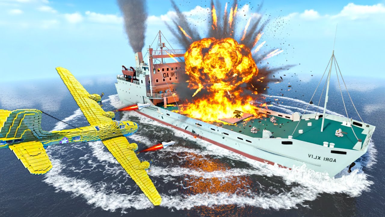 Warplanes vs Carrier  Ship |  Epic Sea Battle Destruction 💥| Teardown