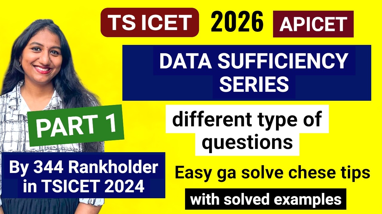 Part 1 - Data Sufficiency Series || TSICET 2026 || APICET 2026