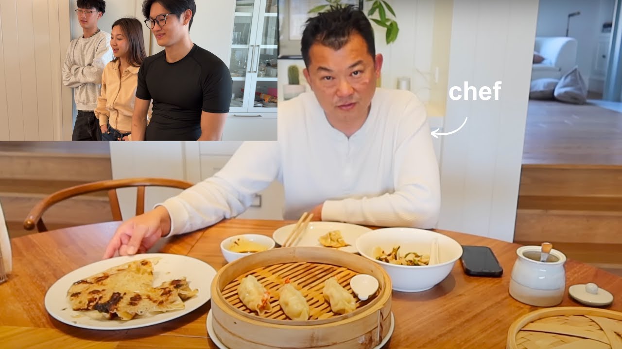 cooking dumplings for our chef dad 🥟