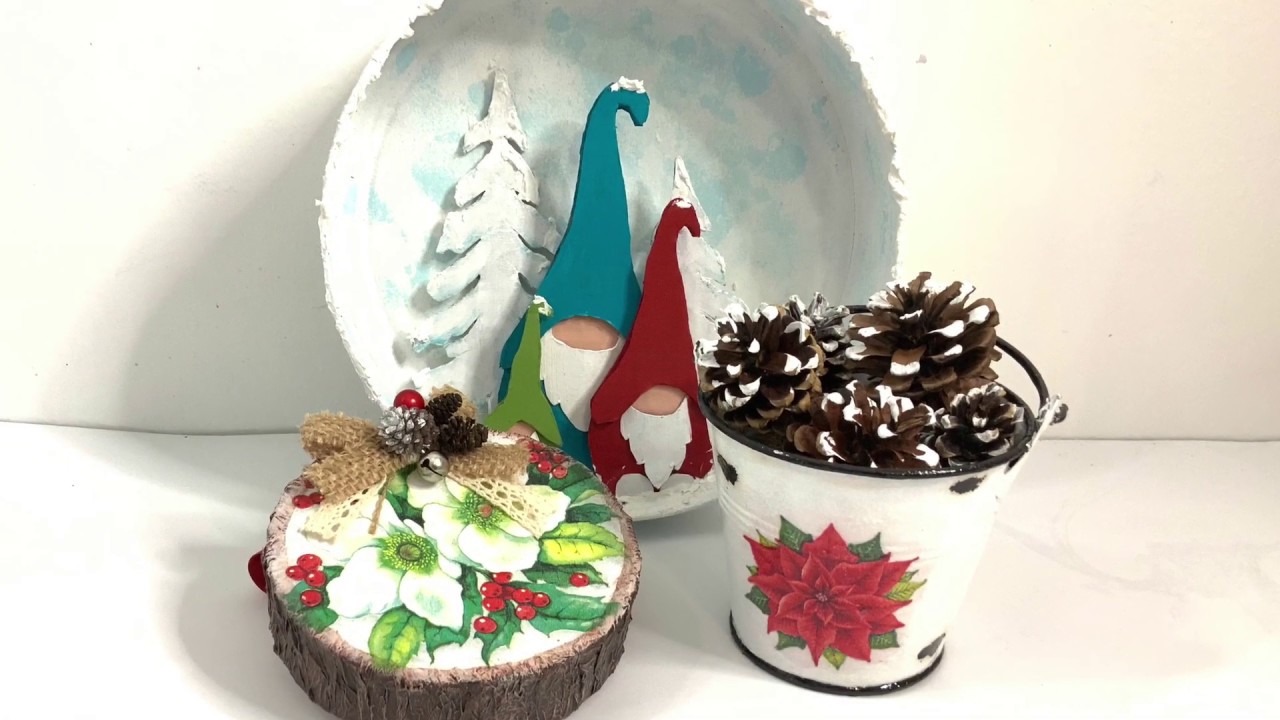 3 Manualidades para navidad, con falso enlozado e imitación madera