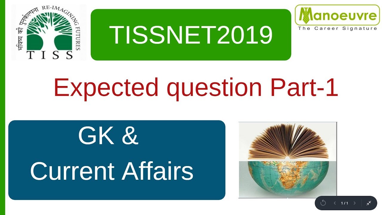 TISSNET 2019 - PART 1 - GK AND CURRENT AFFAIRS MOST EXPECTED QUESTION