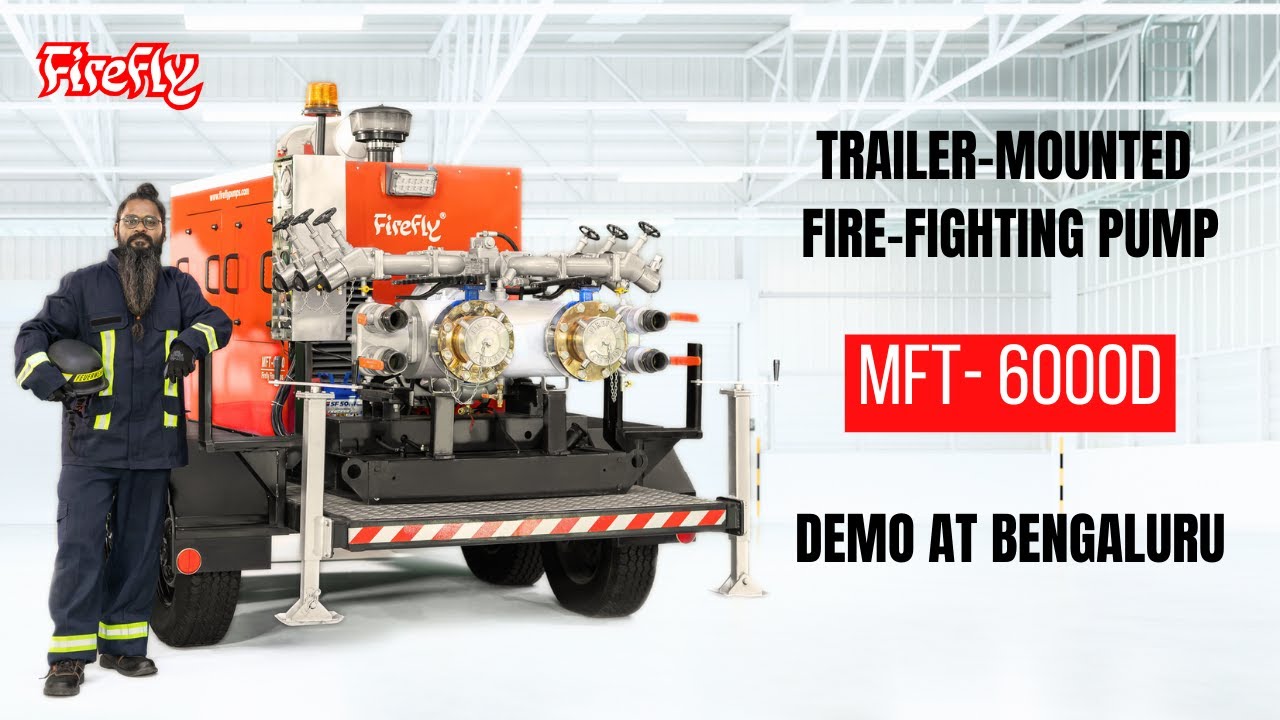 Trailer Mounted Fire Fighting Pump MFT-6000D | Firefly Trailer Fire Pump Demonstration