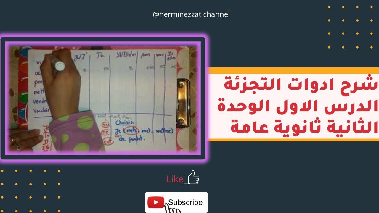شرح ادوات التجزئة الدرس الاول الوحدة الثانية اللغة الفرنسية ثانوية عامة
