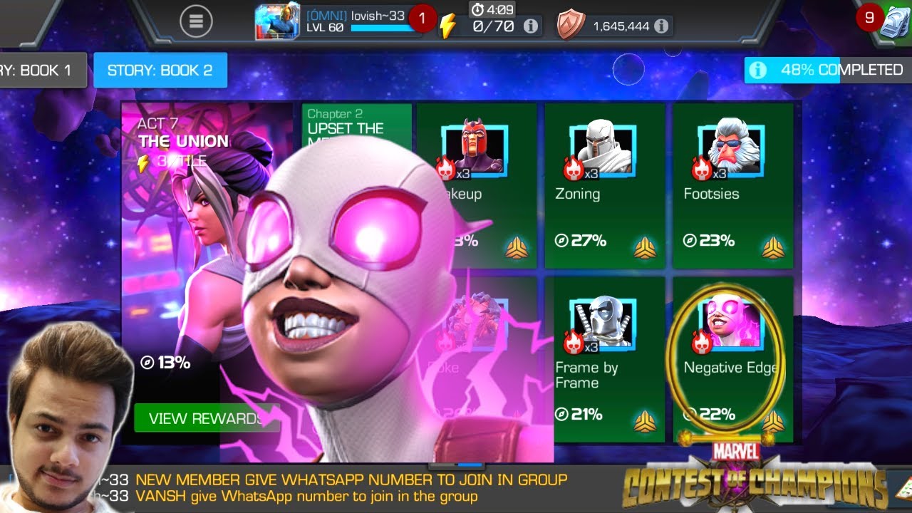 ACT 7.2.6 (Negative Edge) GWENMASTER BOSS COMPLETION | MARVEL CONTEST OF CHAMPIONS GAMEPLAY IN HINDI