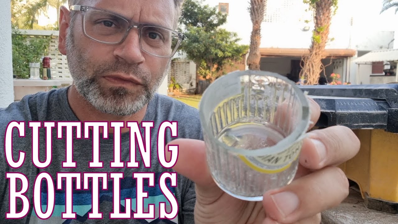How to cut glass bottles with a tile saw to make drinking glasses