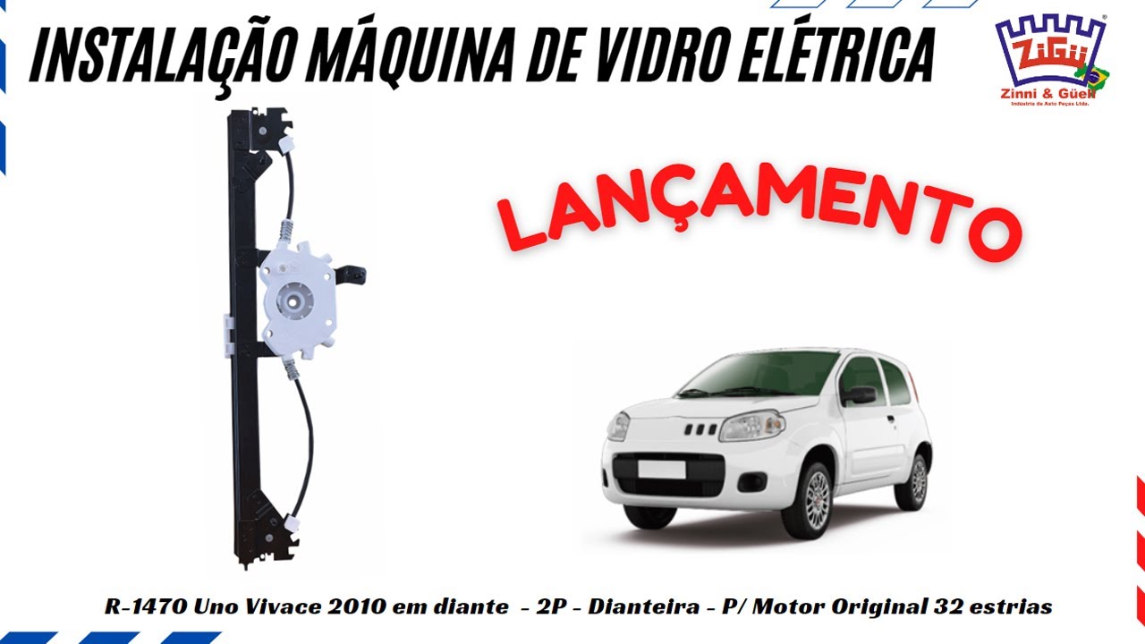 Instalação máquina de vidro elétrica R-1470 Uno Vivace 2010 em diante