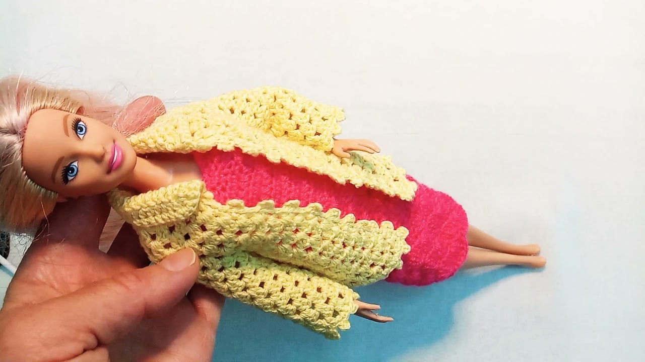 Novia Tejido Barbie hırka modeli #baby #knitting #crochet