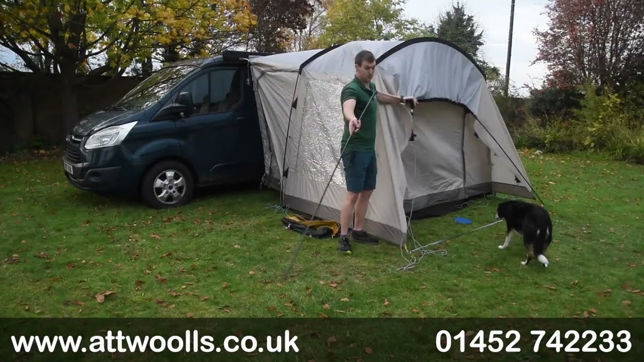 Kampa Traverse (Poled) Driveaway Awning Pitching & Packing Video