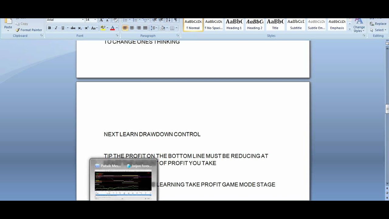 THE RAP UP ON DRAWDOWN CONTROL