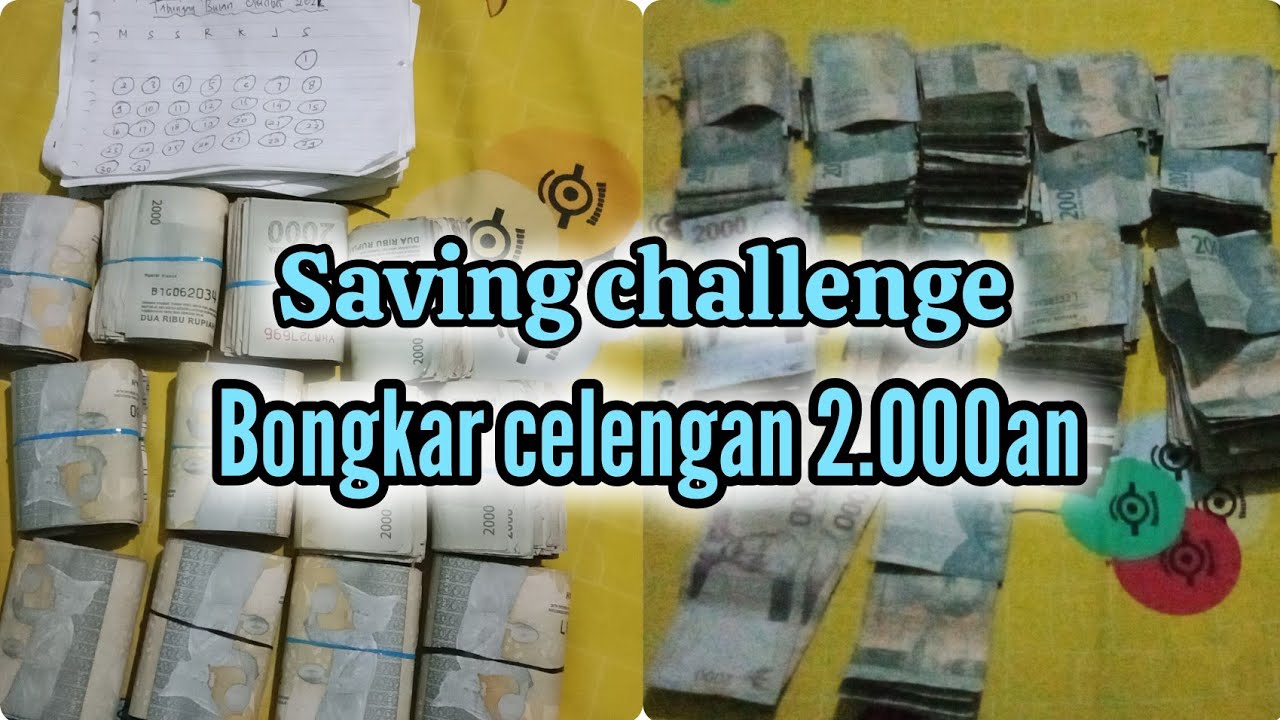 BONGKAR CELENGAN PECAHAN 2.000 || TABUNGAN SELAMA 1 TAHUNAN || MOTIVASI MENABUNG UNTUK PEMULA