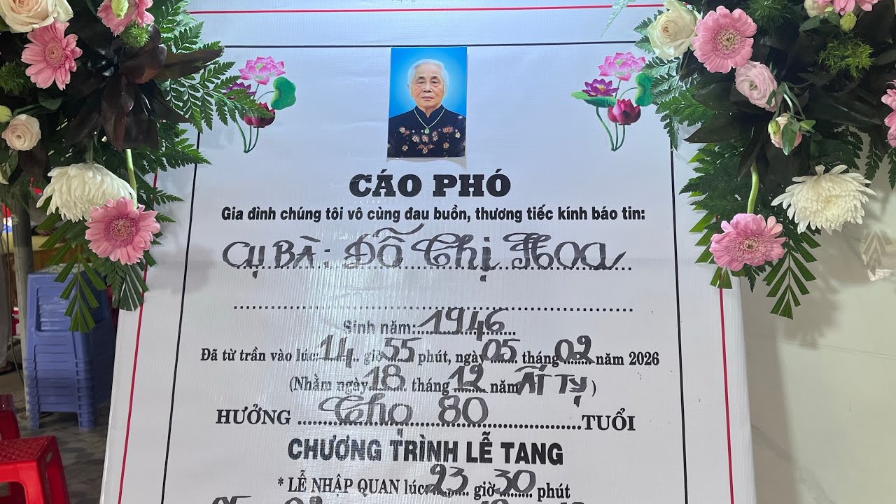 Tang lễ cụ Bà Đỗ Thị Hoa, hưởng thọ 80 tuổi( Trại Hòm Long Nhựt)