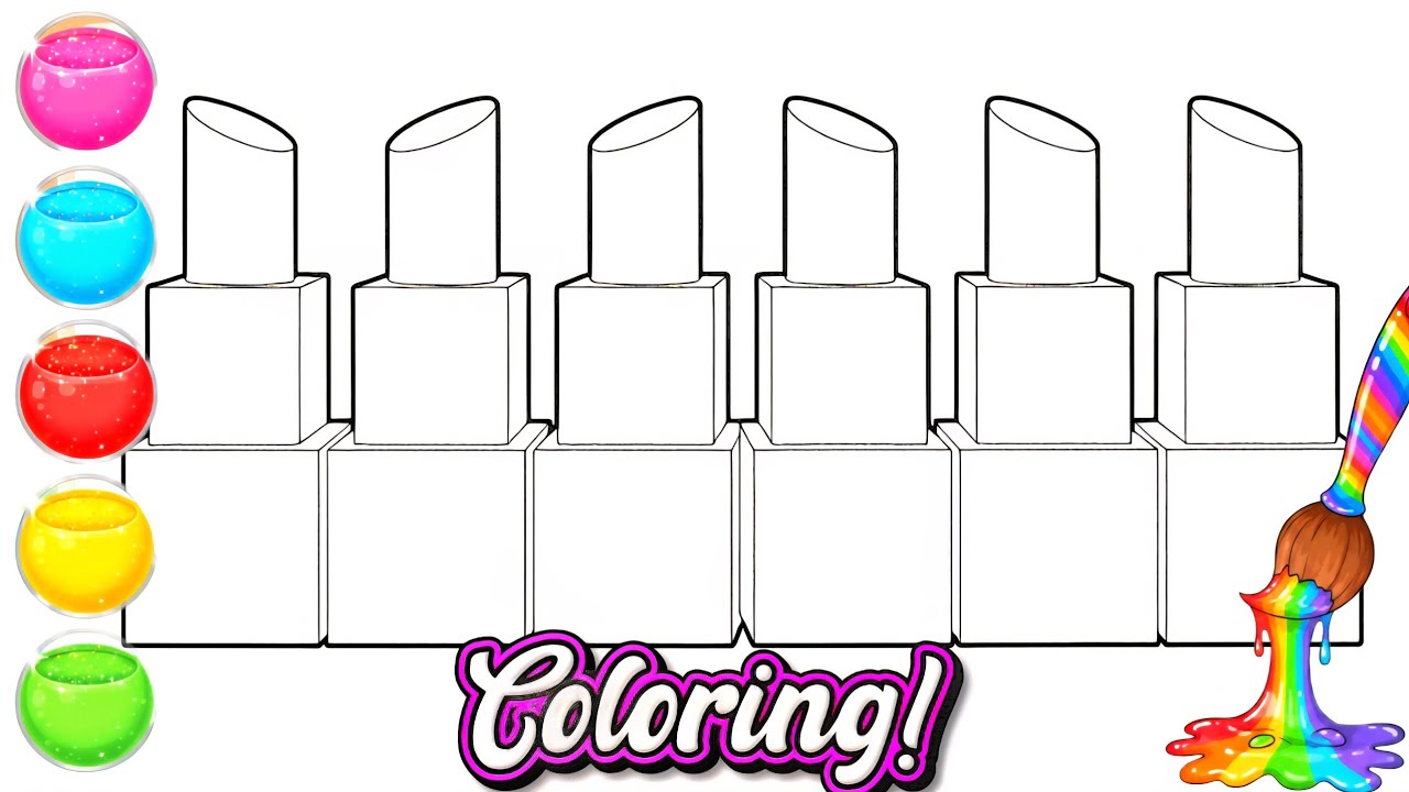 Kids Coloring Video 🎨 | Nail Polish Bottle Coloring | Learn Colors for Kids