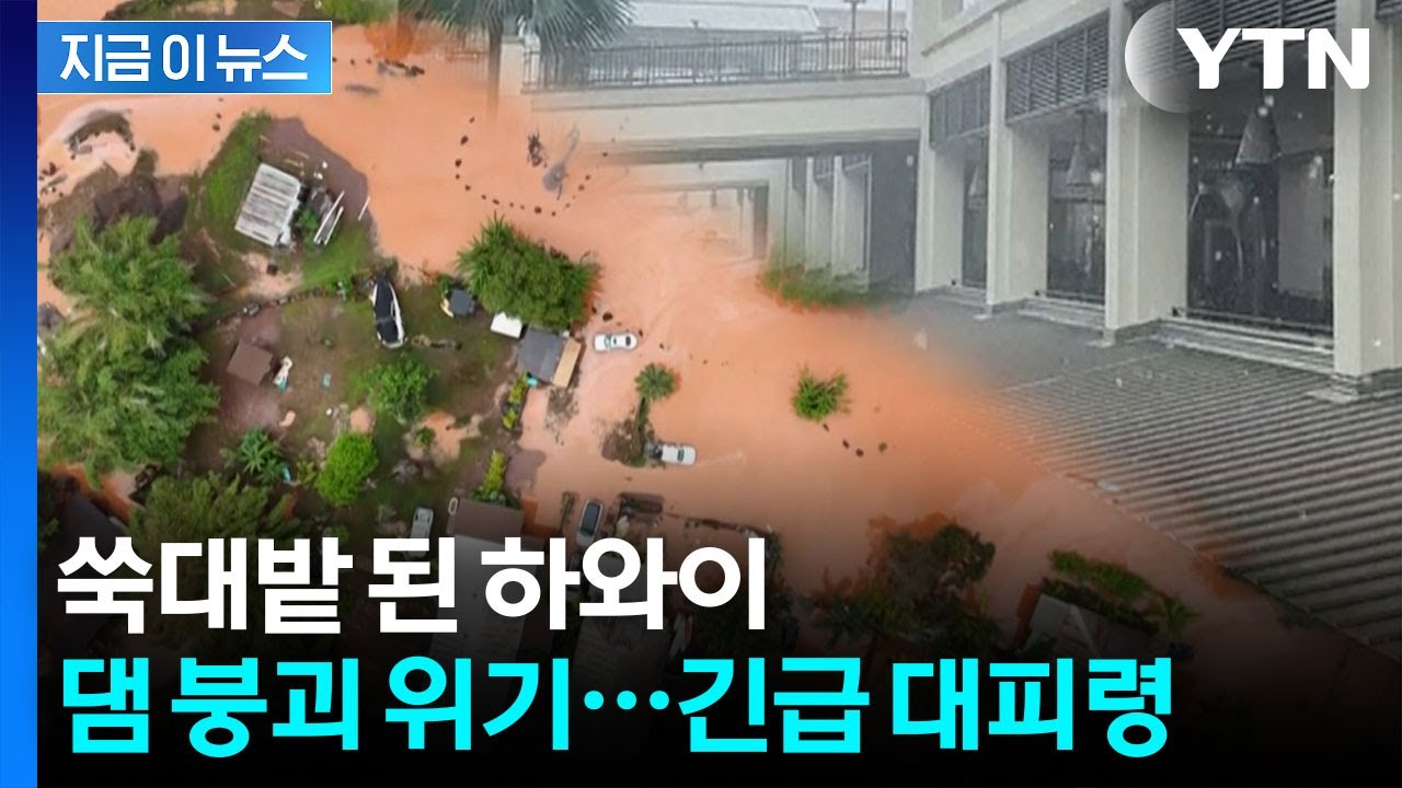 댐 붕괴 위기에 '긴급 대피령'...쑥대밭 된 하와이 [지금이뉴스]  / YTN
