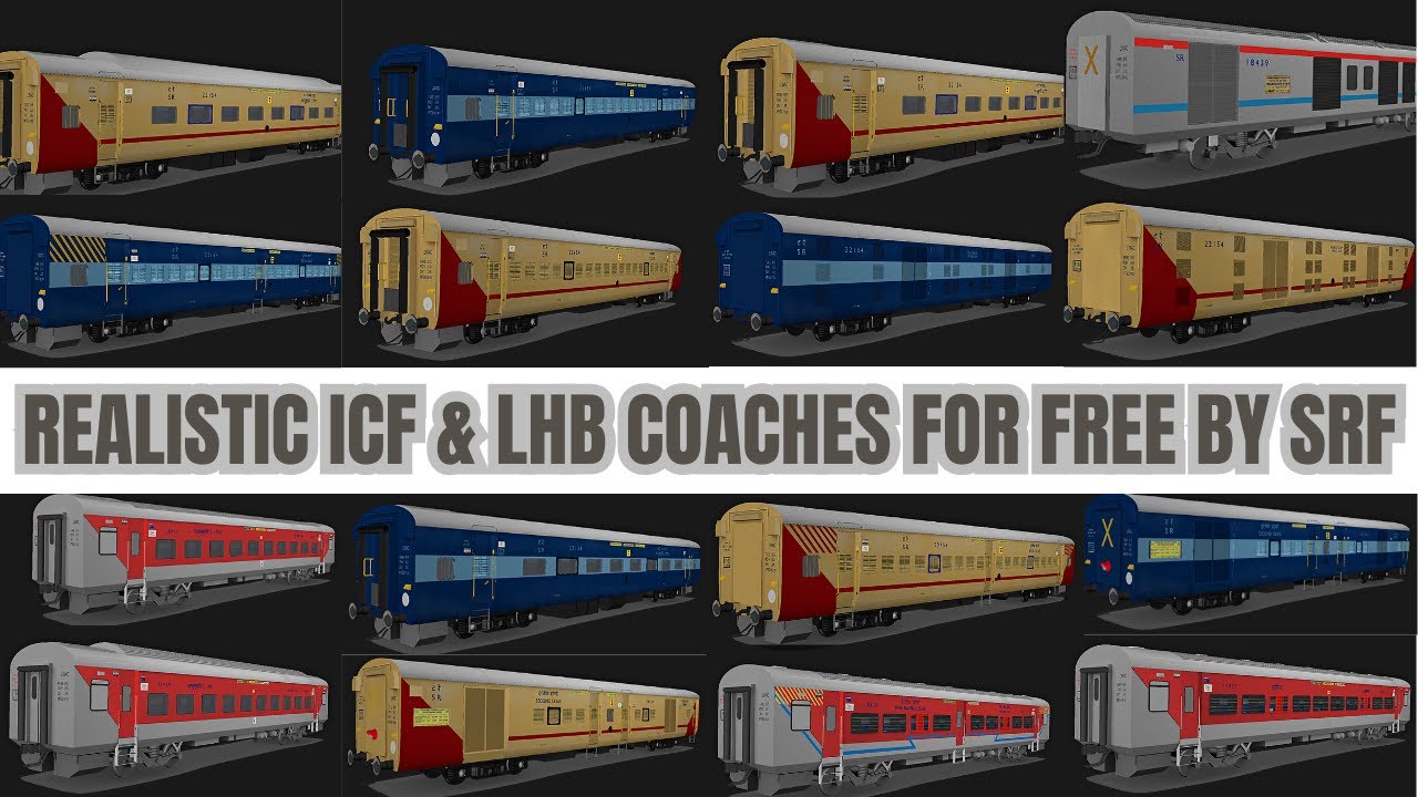 DOWNLOAD REALISTIC HD LHB & ICF COACHES FOR FREE FOR MSTS OPEN RAILS  BY SRF | FREEWARE ICF & LHB