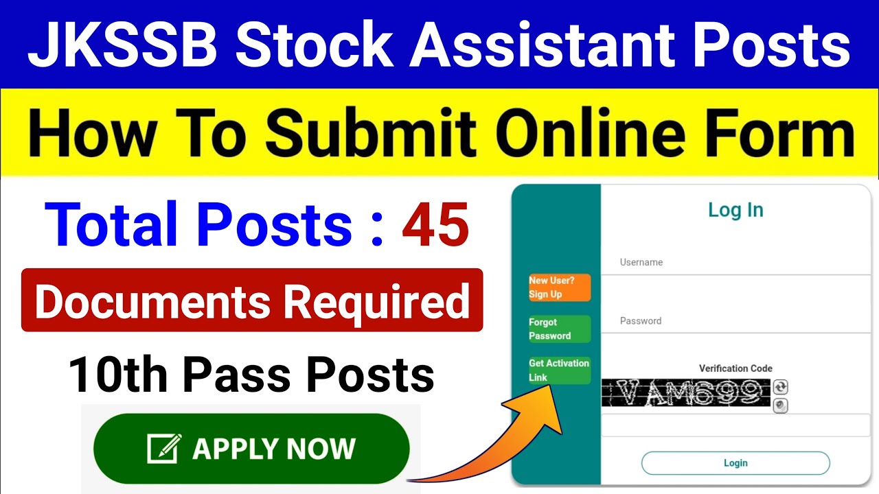 How To Submit JKSSB Stock Assistant Form Online | How To Fill stock assistant form | JKSSB New Posts