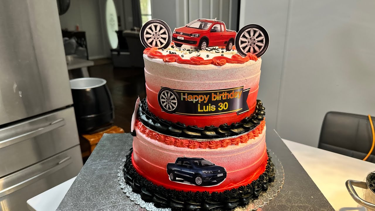 Decoración de pastel 2 pisos de 3 leches relleno de flan 🍮