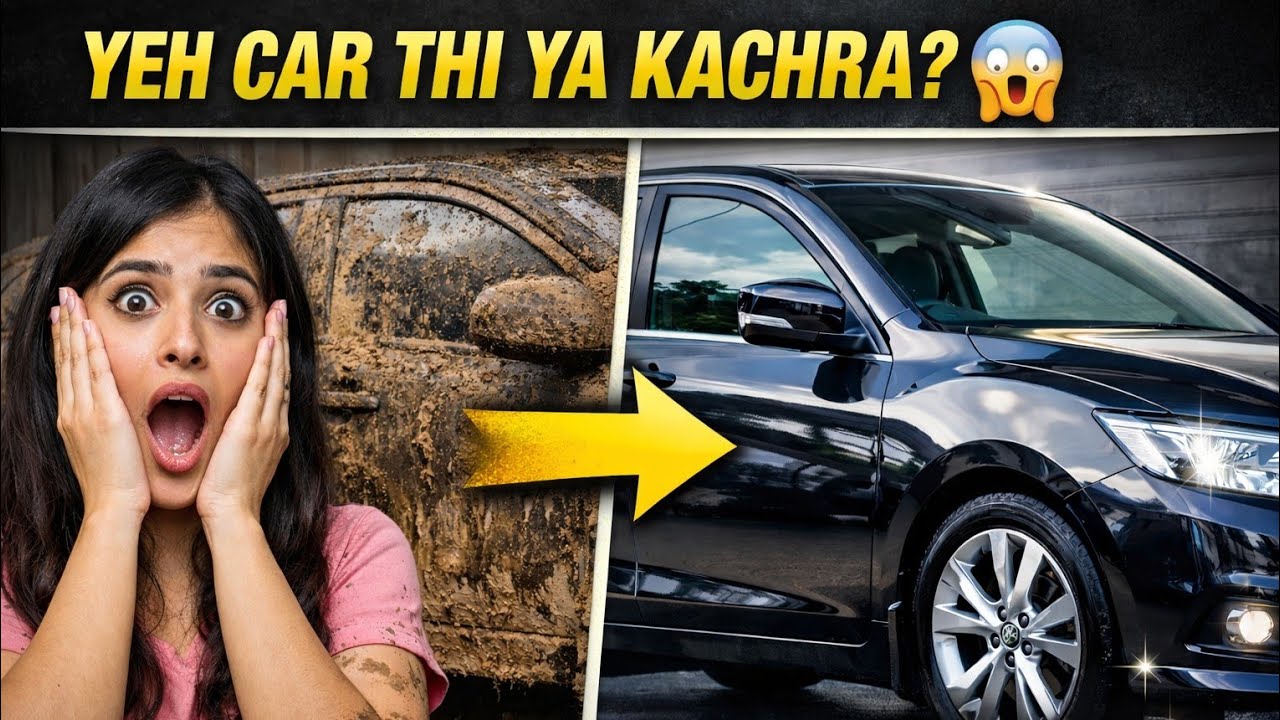 इतनी गंदी Car को 30 मिनट में शीशे जैसा चमका दिया 😱 | Satisfying Car Wash Transformation 