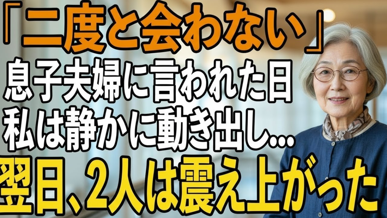 「二度と会わないから」老人ホーム入居させられた日の息子夫婦の絶縁宣言。私は黙って静かに頷き翌日,私の”ある行動”に息子夫婦は震え上がりました【シニアライフ】【60代以上の方へ】