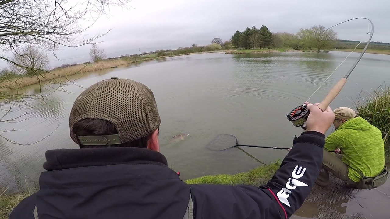 Fly fishing carp with light tackle