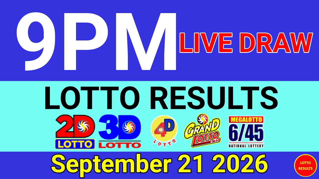 Lotto Result Today 9pm Draw September 21, 2026 Monday Swertres Ez2 PCSO Live Result