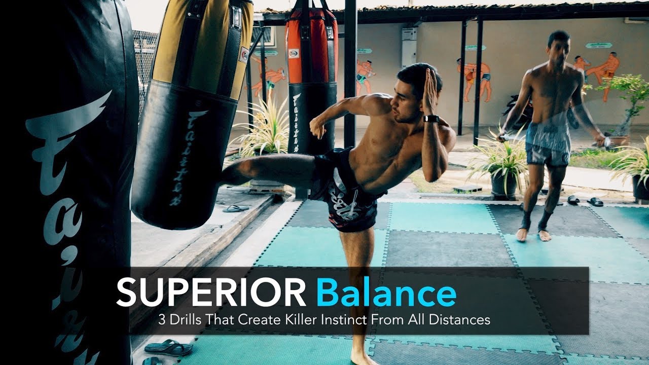 3 Killer Instinct and Balance Drills on the Heavy Bag | Muay Thai
