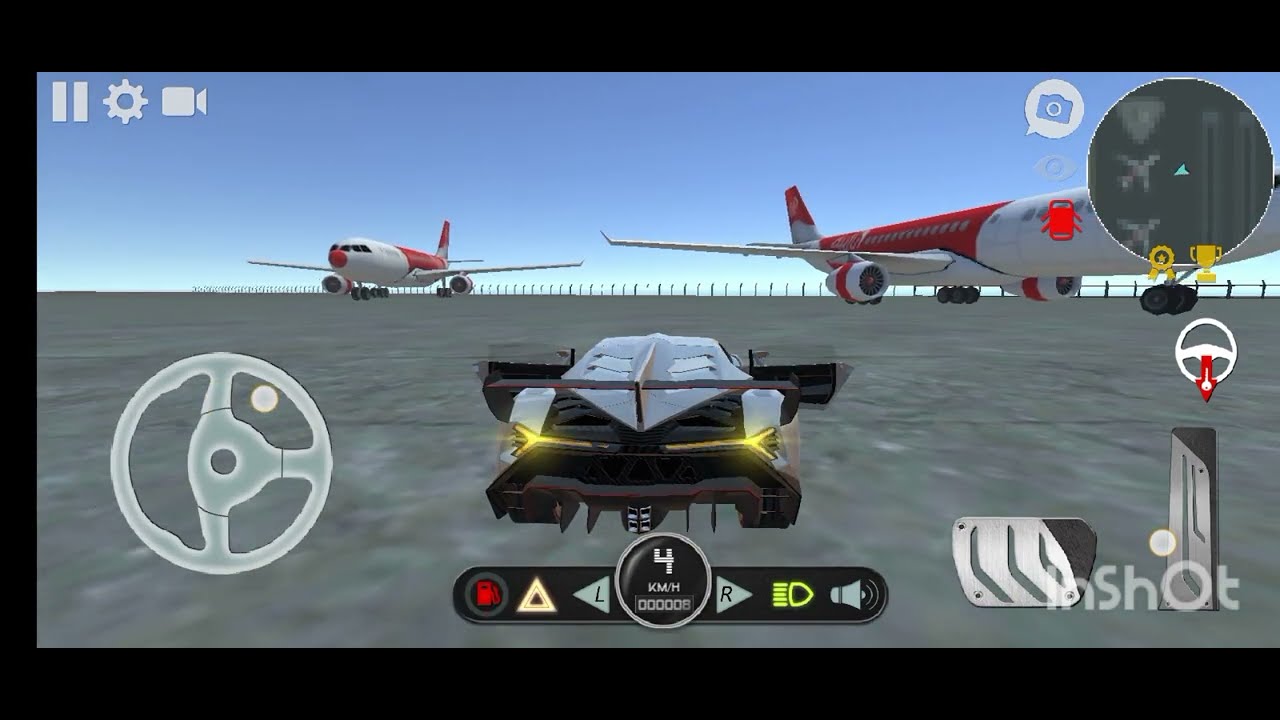 Driving supar car at airport runway