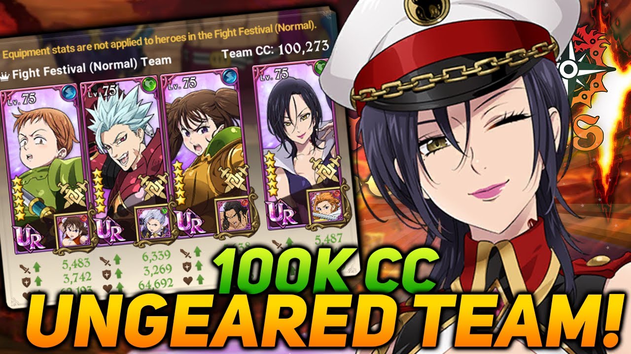 100K CC Team In UNGEARED (Normal) PvP! (Global)| Seven Deadly Sins Grand Cross